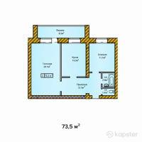 ЖК Болашак — 2-ком 73.5 м² (от 26,827,500 тг)