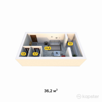 ЖК Алаш — 1-ком 36.2 м² (от 9,412,000 тг)