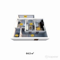 ЖК Алаш — 2-ком 64.5 м² (от 16,770,000 тг)