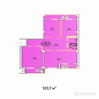 ЖК Махаббат — 3-ком 123,7 м² (null)