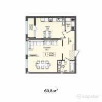 ЖК Tengri — 1-ком 60,8 м² (null)