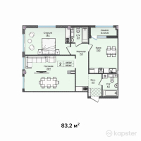 ЖК Tengri — 2-ком 83,2 м² (null)