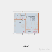 ЖК ATAMEKEN — 1-ком 49 м² (от 18,375,000 тг)