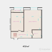 ЖК Alash — 1-ком 47.9 м² (от 18,681,000 тг)