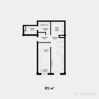 ЖК Центральный на Тулебаева — 2-ком 85 м² (от 146,625,000 тг)