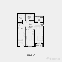 ЖК Центральный на Тулебаева — 2-ком 111.8 м² (от 192,855,000 тг)