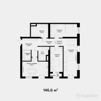 ЖК Центральный на Тулебаева — 3-ком 146.6 м² (от 269,744,000 тг)