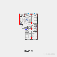 ЖК MoD. Comfort — 4-ком 129.6 м² (от 55,485,920 тг)