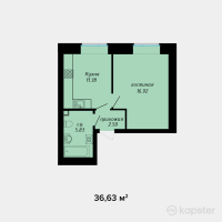 ЖК Anar — 1-ком 36.6 м² (от 15,018,300 тг)