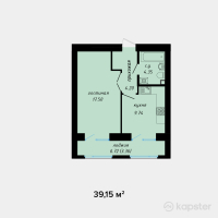 ЖК Anar — 1-ком 39.2 м² (от 16,521,300 тг)