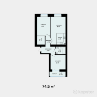 ЖК Anar — 3-ком 74.5 м² (от 30,545,000 тг)