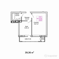 ЖК Легенда — 1-ком 39.4 м² (от 13,776,000 тг)