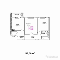 ЖК Легенда — 2-ком 58.6 м² (от 20,503,000 тг)