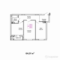 ЖК Легенда — 2-ком 64 м² (от 22,403,600 тг)