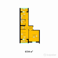 ЖК Сеним — 2-ком 67.1 м² (от 12,756,600 тг)