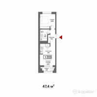 ЖК ЖанаАрка — 1-ком 47.4 м² (от 18,723,000 тг)