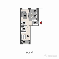 ЖК ЖанаАрка — 2-ком 64.5 м² (от 25,291,850 тг)