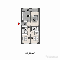 ЖК ЖанаАрка — 3-ком 83.3 м² (от 32,899,550 тг)