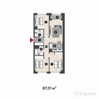 ЖК ЖанаАрка — 4-ком 87.3 м² (от 34,487,500 тг)