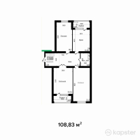 ЖК Тумар — 3-ком 108.8 м² (от 21,766,000 тг)