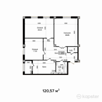 ЖК Тумар — 3-ком 120.6 м² (от 24,114,000 тг)