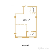 ЖК JER ANA — 1-ком 55.5 м² (от 45,485,400 тг)