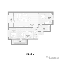 ЖК Lumiere — 2-ком 115.4 м² (от 155,817,000 тг)