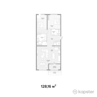 ЖК Lumiere — 3-ком 128.2 м² (от 173,016,000 тг)
