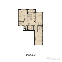 ЖК BAITAS — 3-ком 100.8 м² (от 62,359,600 тг)