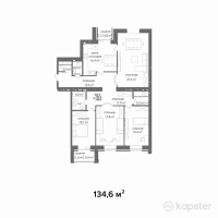 ЖК Байсанат 3 — 4-ком 134.6 м² (от 45,091,000 тг)