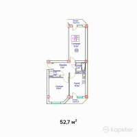 ЖК Достар Deluxe — 2-ком 52.7 м² (от 16,337,000 тг)