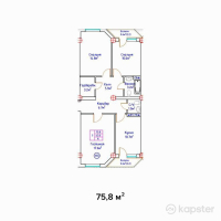 ЖК Достар Deluxe — 3-ком 75.8 м² (от 25,014,000 тг)