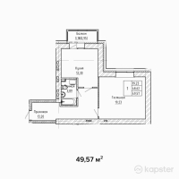 ЖК Onyx 2 — 1-ком 49.6 м² (от 15,862,500 тг)