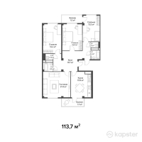 ЖК Швейцария — 4-ком 113.7 м² (от 59,124,000 тг)