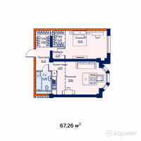 ЖК Munar Tau — 2-ком 67.3 м² (от 44,391,600 тг)