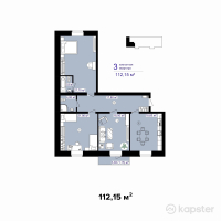 ЖК Амина — 3-ком 112.2 м² (от 51,589,000 тг)