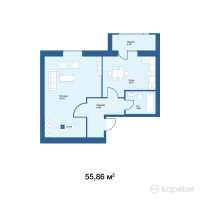 ЖК Yrys — 1-ком 55.9 м² (от 16,478,700 тг)