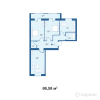 ЖК Yrys — 3-ком 86.6 м² (от 23,809,500 тг)