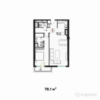 Клубный дом Abay — 2-ком 78.1 м² (от 66,775,500 тг)