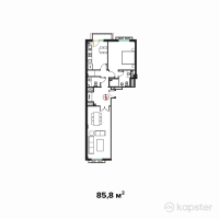 Клубный дом Abay — 2-ком 85.8 м² (от 84,942,000 тг)