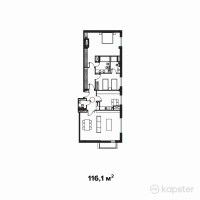 Клубный дом Abay — 3-ком 116.1 м² (от 88,816,500 тг)