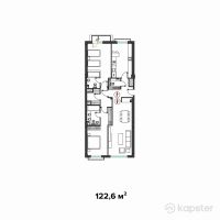 Клубный дом Abay — 3-ком 122.6 м² (от 91,030,500 тг)