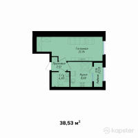 ЖК Altyn Sapa — 1-ком 38.5 м² (от 15,142,300 тг)