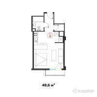 Клубный дом Abay — 1-ком 48.6 м² (от 45,927,000 тг)