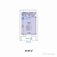 ЖК Фирдаус — 1-ком 31.4 м² (от 11,004,000 тг)