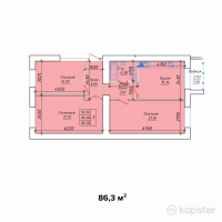 ЖК Фирдаус — 3-ком 86.3 м² (от 30,205,000 тг)