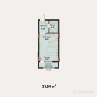 ЖК Амирель — 1-ком 31.5 м² (от 8,831,200 тг)