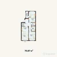 ЖК Амирель — 3-ком 70.9 м² (от 18,426,200 тг)