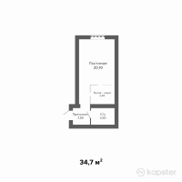 ЖК Qulager — 1-ком 34.7 м² (от 9,889,500 тг)