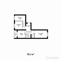 ЖК Qulager — 3-ком 75.1 м² (от 21,403,500 тг)
